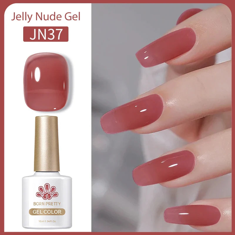Transparen Gel Nail Polish Pink Jelly Nude Semi Transparent French Nail Camouflage UV Gel Varnish Soak Off Nail Art