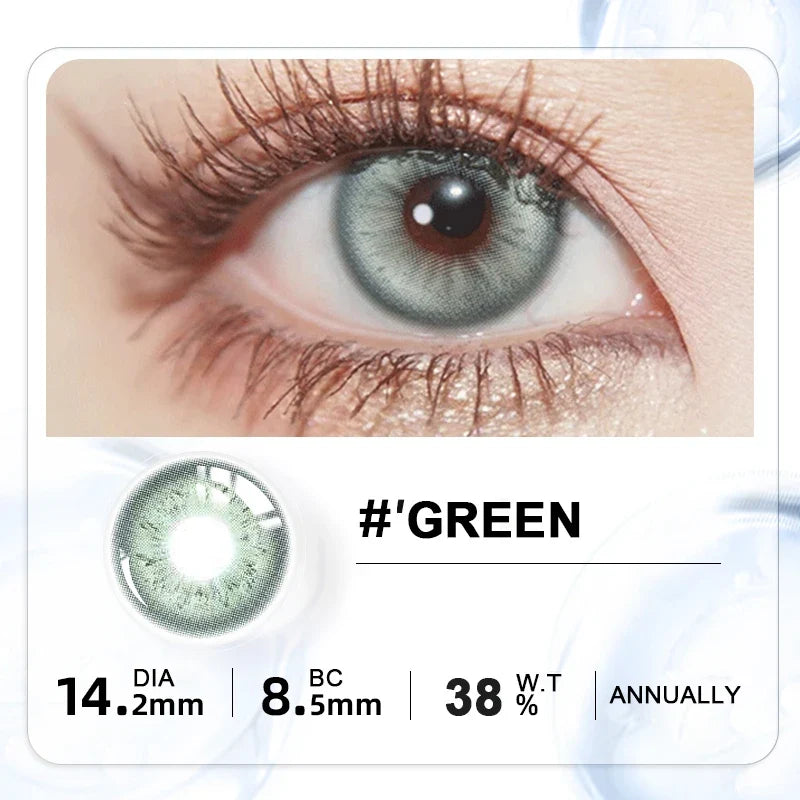 1pair Blue Green Gray Brown Color Contact Lenses Iris Circle Lens 14.2mm Fastshipping