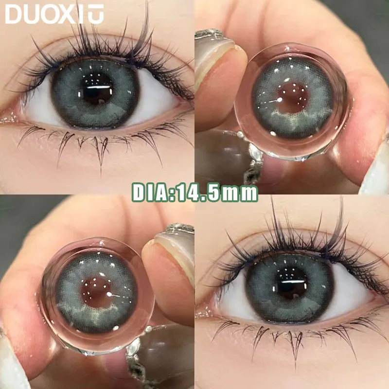 1Pair Color Contact Lenses New Product Lan Cat Sclera Blue Green Lenses Degree Prescription -0.00 to -8.00 Beauty Pupils