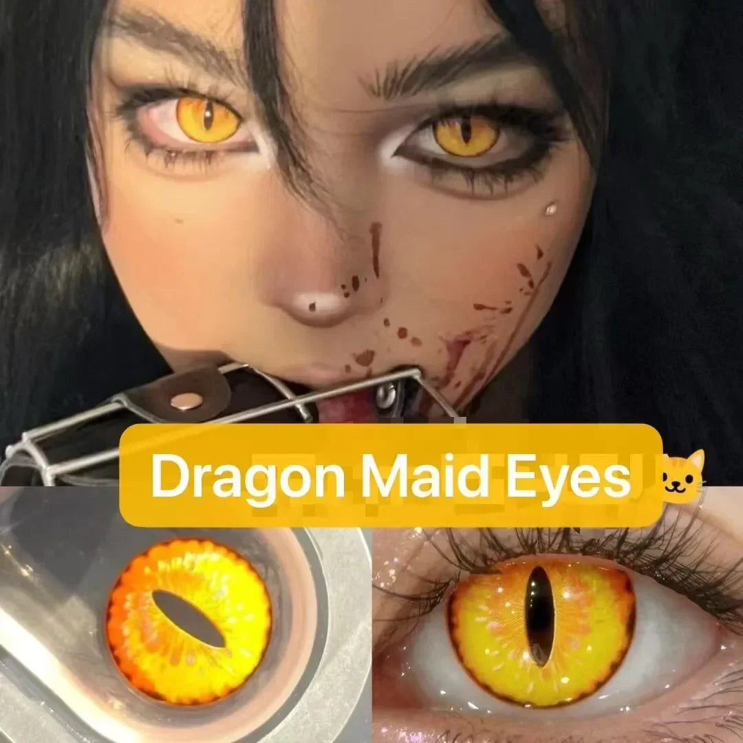 Yellow Small Pupil Colored Contact Lenses Soft Lens for Coser Daily Halloween Party Eye Beauty
