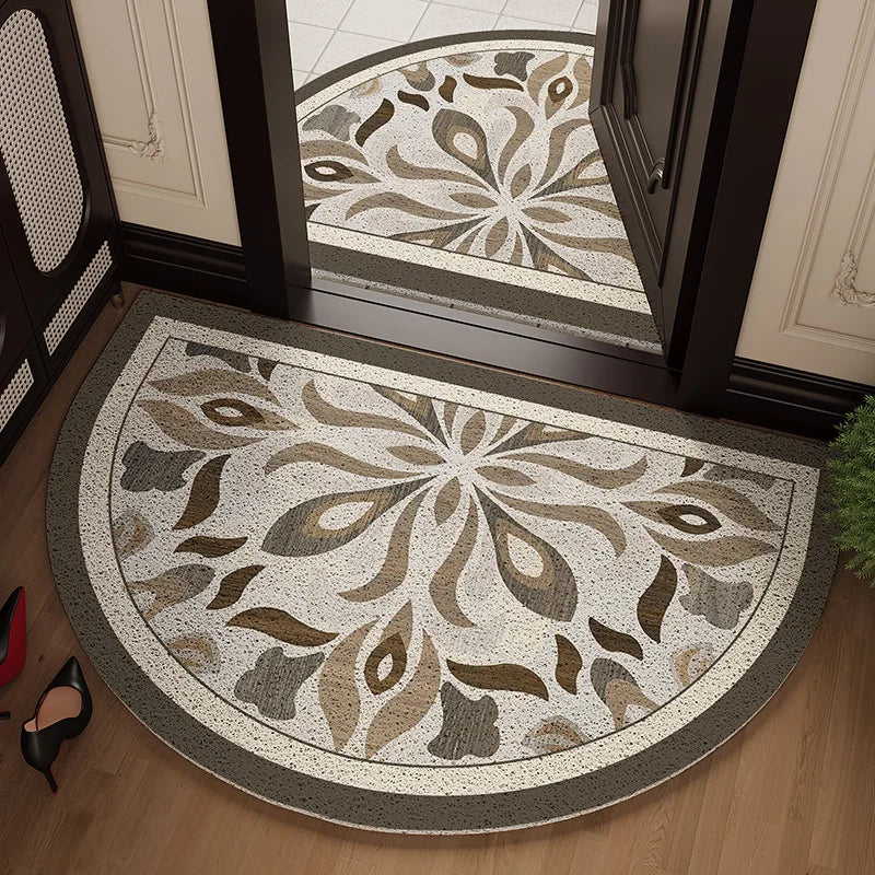 Semi-Circular Shape Wire Loop Entrance Door Mats PVC Hallway Floor Mats Kitchen Bathroom Carpets Home Decor Door Feets Area Rugs