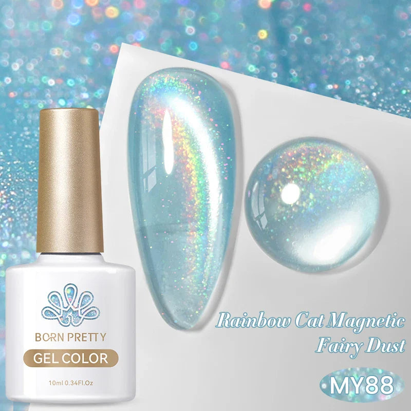 Pink Light Flow Cat Magnetic Gel Nail Polish 10ml Holographics Shining Line Magnetic Long Lasting DIY Salon Varinsh