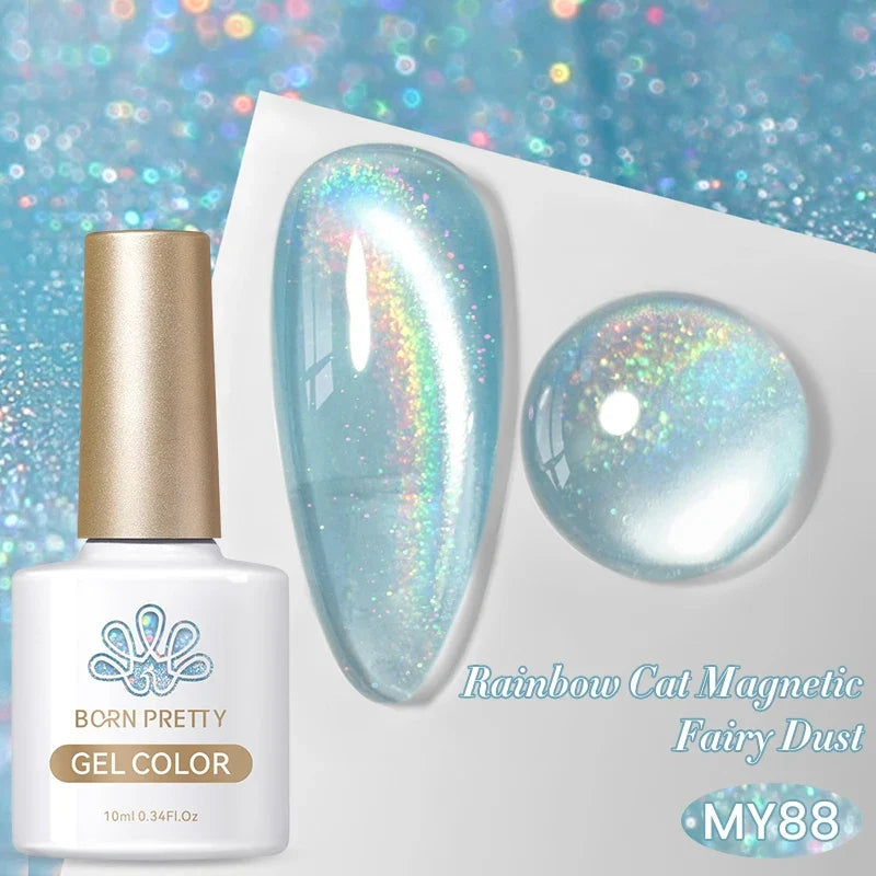 Pink Light Flow Cat Magnetic Gel Nail Polish 10ml Holographics Shining Line Magnetic Long Lasting DIY Salon Varinsh