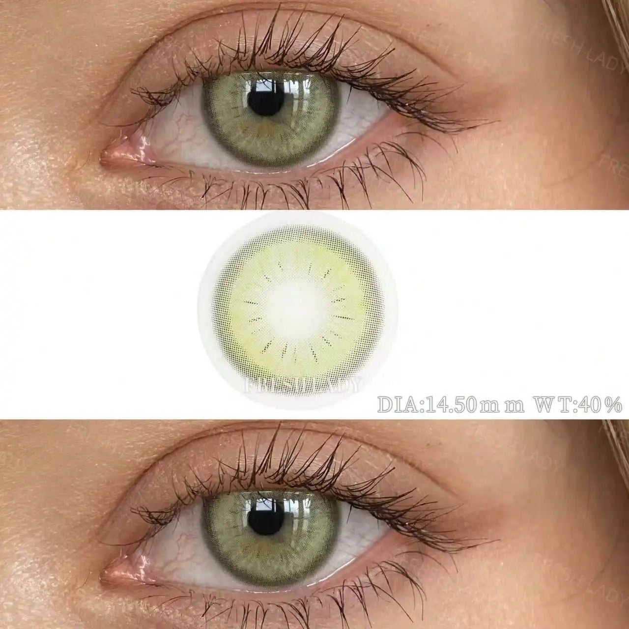 1 Pair Brown Colored Contact Lenses Natural Green Pupils Eyes Contact lenses Big Eyes Soft Contacts 14.20-14.50mm