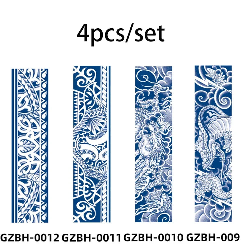 Armband Waterproof Temporary Tattoo Sticker arm and shoulder tattoos for men False Waist Arm Foot Strip Tattoos for Girl Women