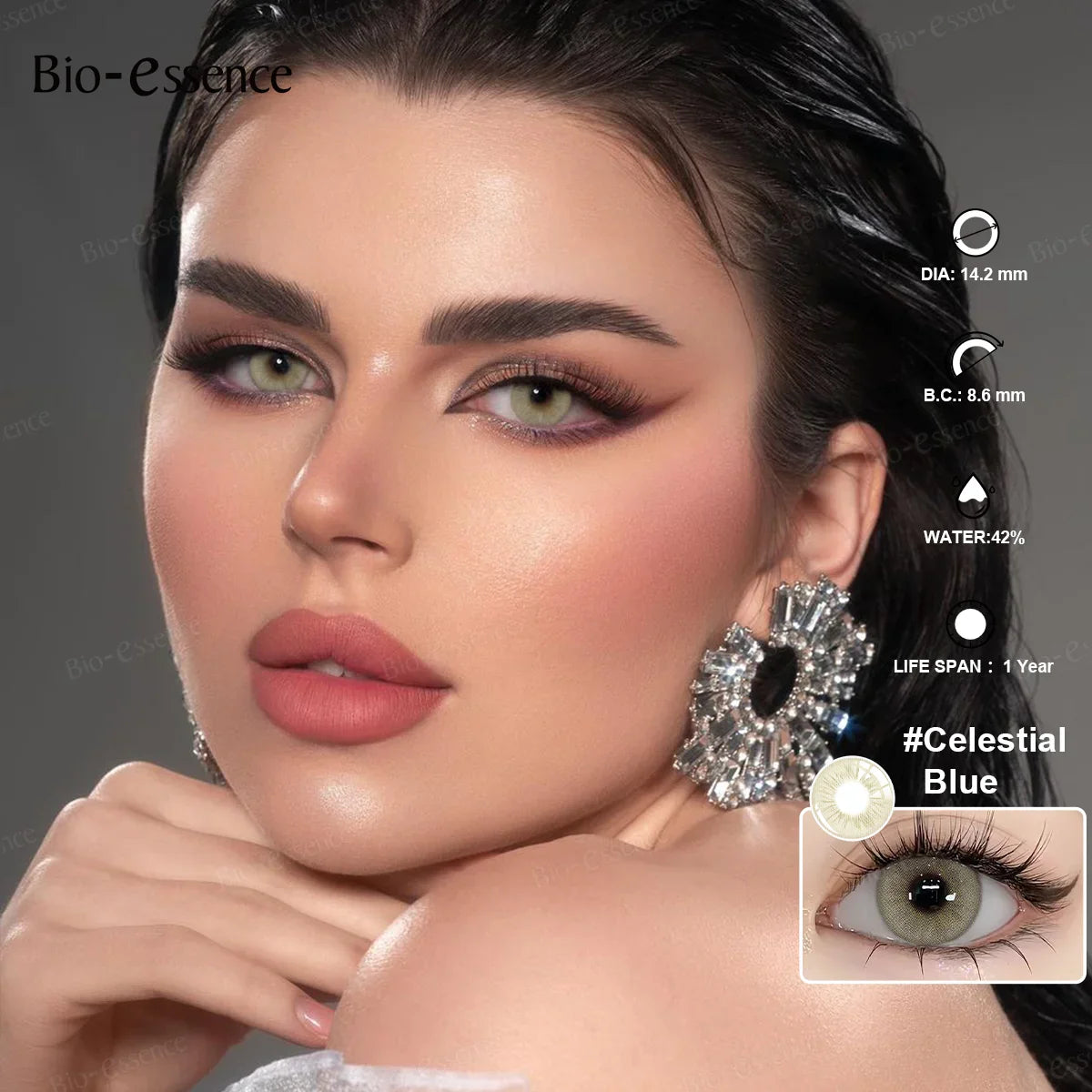 New 1 Pair Coloured Contact Lenses Brown Eye Pupils with Graduated Lens Coloured Contact Lenses for Eyes Grey Lenses