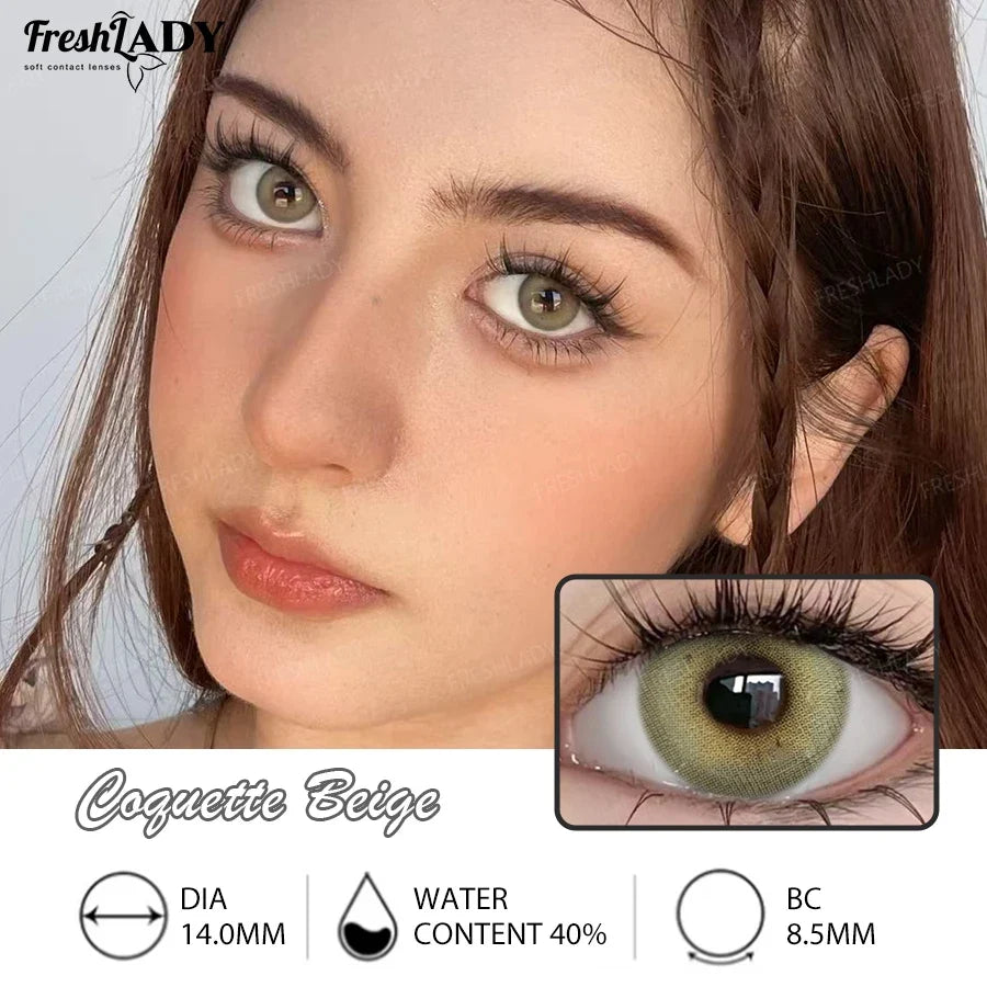 1 Pair Colored Contact Lenses Natural Gray Pupils Eyes Contact lenses Soft Contacts 14.00mm