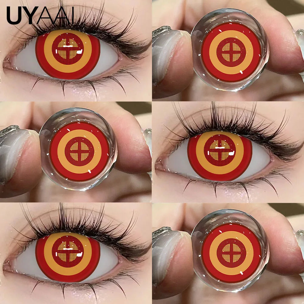 1Pair Cosplay Contact Lenses Red Contacts Halloween Color Contact Lens Crazy Red Eye Lenses Anime Red Make Up Lenses