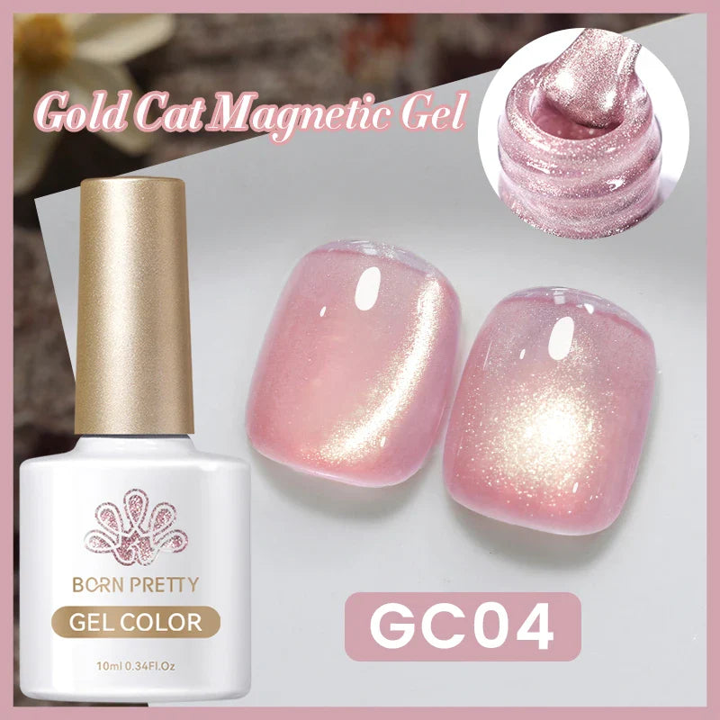 Pink Light Flow Cat Magnetic Gel Nail Polish 10ml Holographics Shining Line Magnetic Long Lasting DIY Salon Varinsh