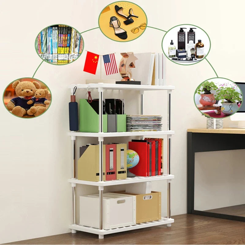 Simple Kitchen Storage Organizer Shelf White Bathroom 3 Layer Storage Rack Kitchen Spice Storage Racks Household Sundries Rack