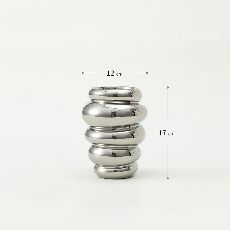 Ceramic Vase Matte Irregular Tabletop Flower Arrangement Device Hydroponic Vases Home Decoration