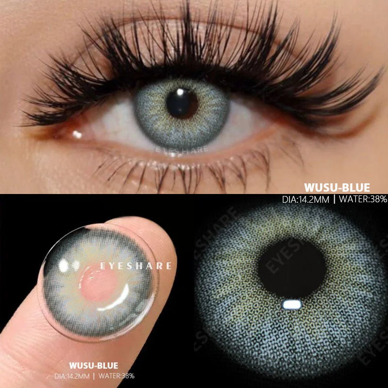 1 Pair New Colored Contact Lenses Fashion Green Eyes Lenses Natural Blue Lenses Gray Contacts Fast Delivery Yearly Lens