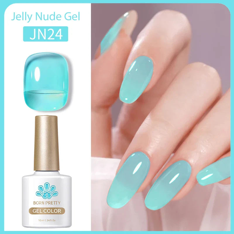 Transparen Gel Nail Polish Pink Jelly Nude Semi Transparent French Nail Camouflage UV Gel Varnish Soak Off Nail Art