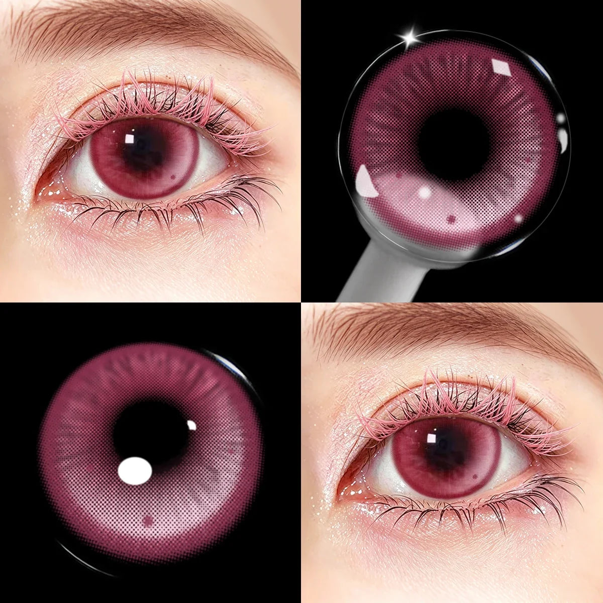 Dusty Rose Small Pupil Natural Colored Contact Lenses 6 Months Wear Soft Lens for Coser Daily Anime Cosplay Eye Beauty
