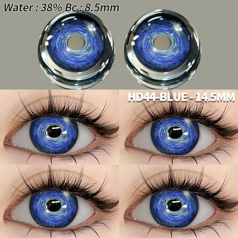 1 Pair Colored Contact Lenses Cosplay Colorful Contact Blue Eyes Contact Anime Red Lenses Halloween white Lenses