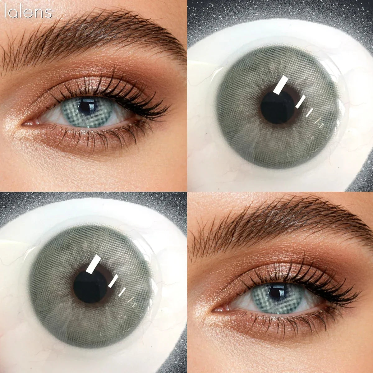 Rome Times Grey 14.2mm Small Pupil Natural Colored Contact Lenses Yearly Disposable Fashion Eye Contacts for Daily Makeup