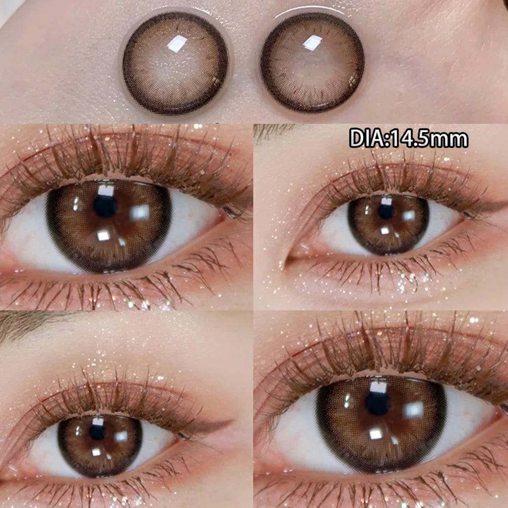 2pcs Contact Lenses With Degree Prescription Colored Pupils for Natural Effect Eyes Black Lenses Yearly Fast Shipping