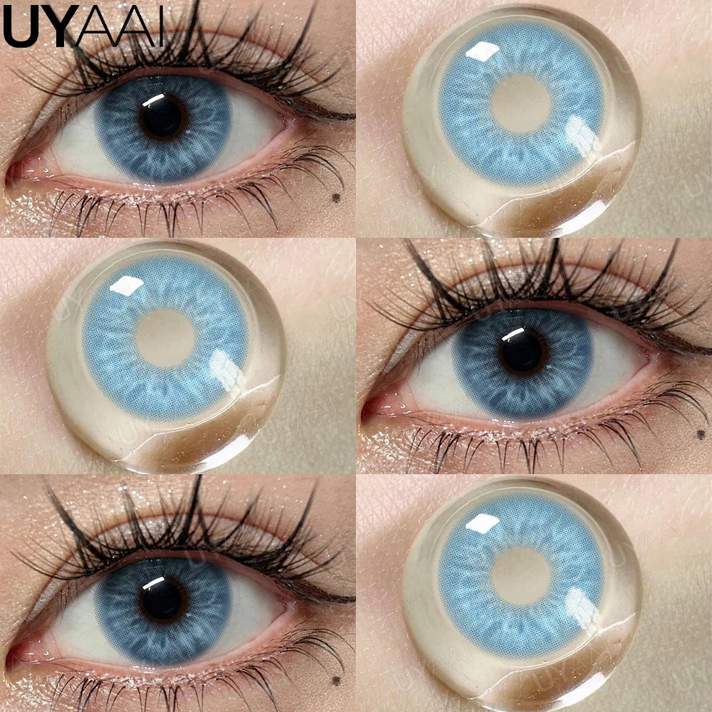 Natural Blue Colored Contact Lenses Blue Contact Lenses Capri Series Cosmetic Lens New Style 2Pcs