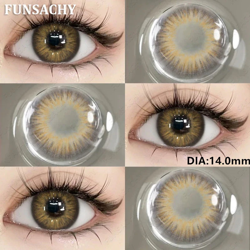 1 Pair Myopia 0~-8.00 Degree Color Contact Lenses for Eyes Natural Lenses with Prescription Diopter Eye Contacts Yearly