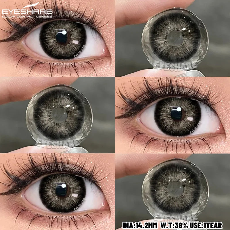 1 Pair Brown Color Contact Lenses for Eyes Big Eyes Natural Lenses Beautiful Pupils Cosmetics Gray Lens Color Women