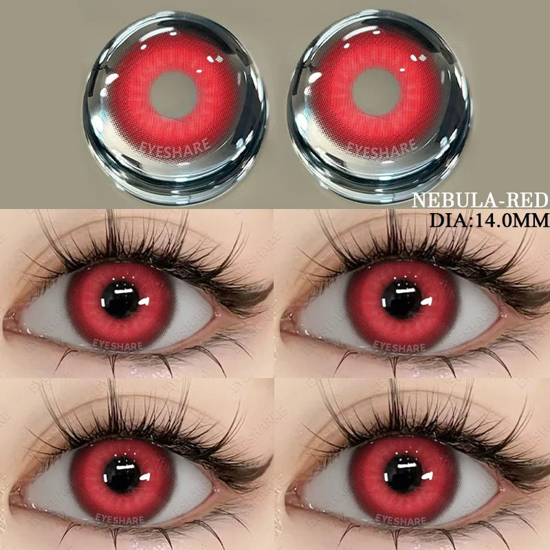 1 Pair Colored Contact Lenses Cosplay Colorful Contact Red Eyes Anime Contact Green Lenses Halloween Purple Contact