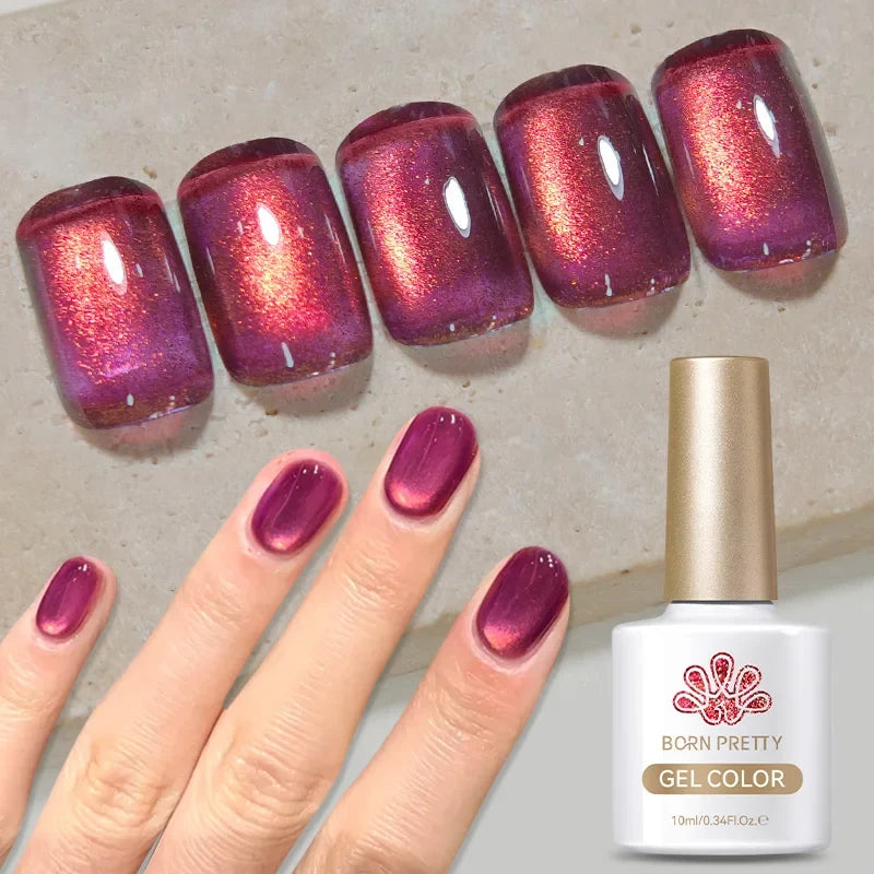 Pink Light Flow Cat Magnetic Gel Nail Polish 10ml Holographics Shining Line Magnetic Long Lasting DIY Salon Varinsh