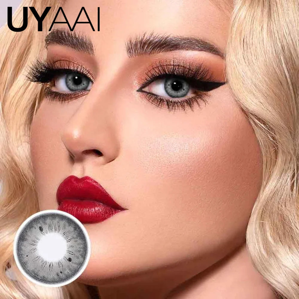 1 Pair Contact Lenses with Natural High Color Saturation & Defined Edge, Soft Age-Reducing Ambience