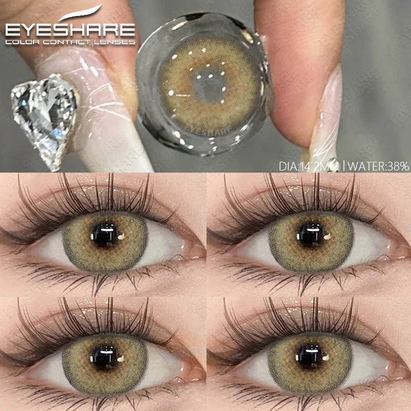 1pair Fashion Color Contact Lenses for Eyes Natural Brown Eyes Contacts Lenses Colorful Makeup Gray Eyes Lenses Yearly