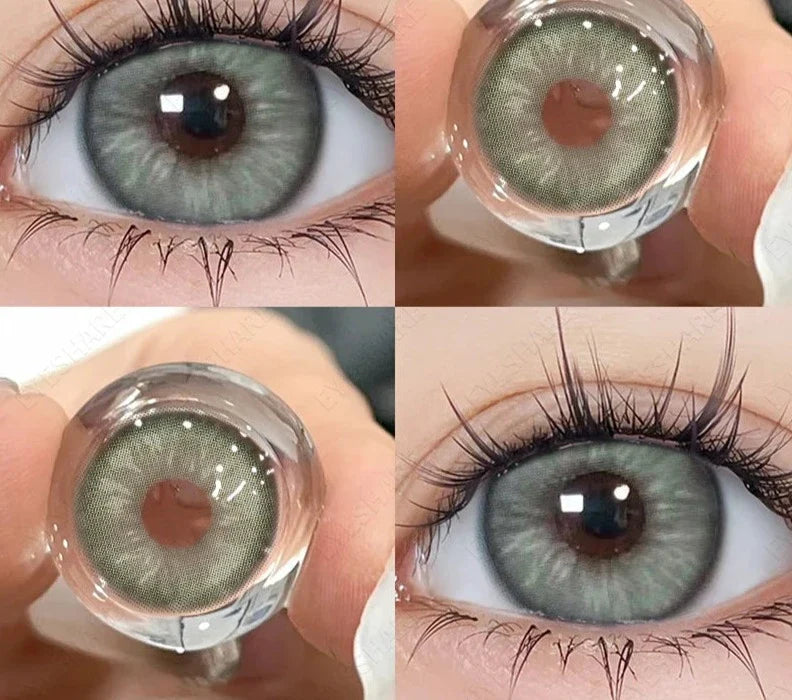 2pcs Colored Contact Lenses for Eyes Natural Look Brown Eye Lenses Gray Pupils Blue Lenses Green Contacts Beauty Makeup