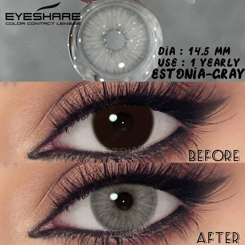 Black Myopia Lenses Natural Colored Contact Lenses with Degree Gray Lens with Prescription High Quality Brown Contact