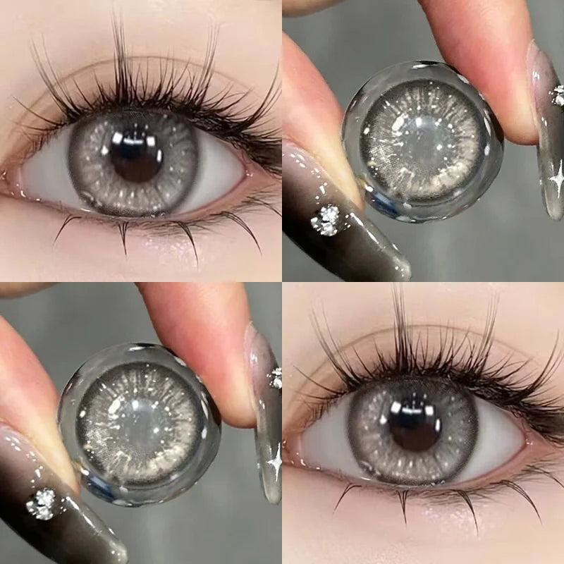 2PCS Color Contact Lenses for Eyes with diopters Myopia Green Blue Pupils Lenses Beauty Cosmetics Multicontact Lenses