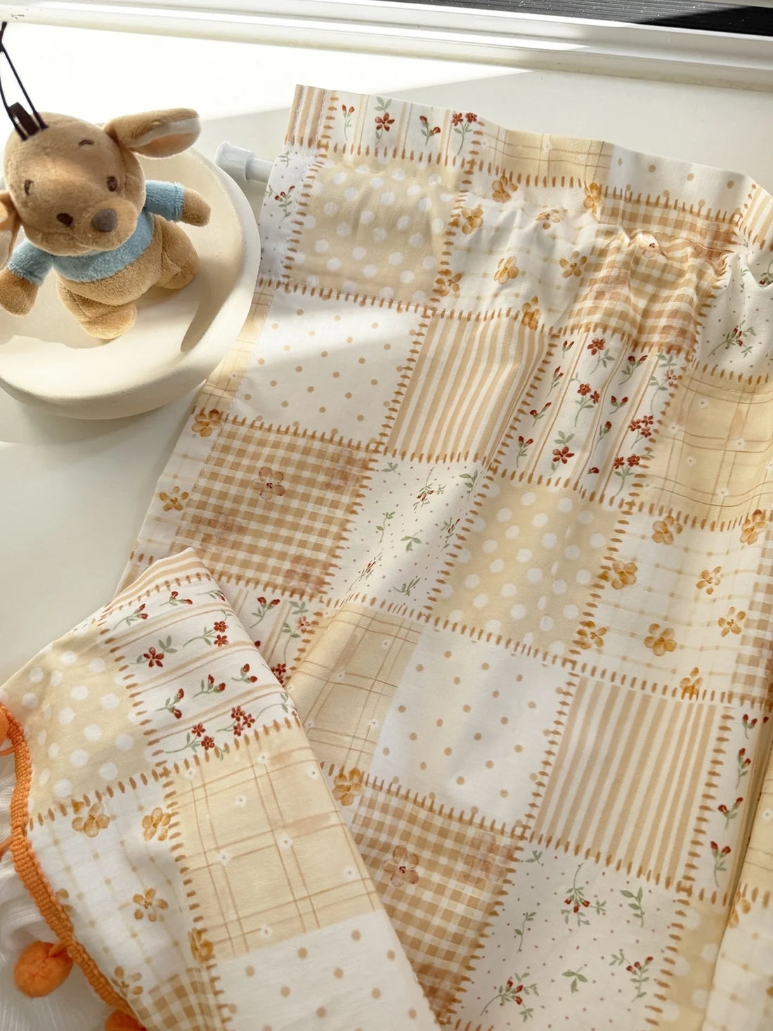 Adorable Patchwork Cotton Print Vintage Kitchen Door Curtain Light Translucent Home Decorative Fabric f Curtain