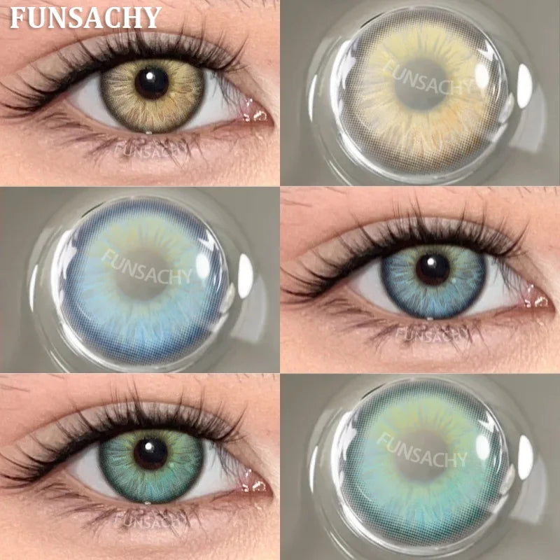 1 Pair New Color Contact Lenses for Eye Beautiful Pupil Fashion Blue Soft Lenses Gray Natural Contacts Yearly Cosmetics