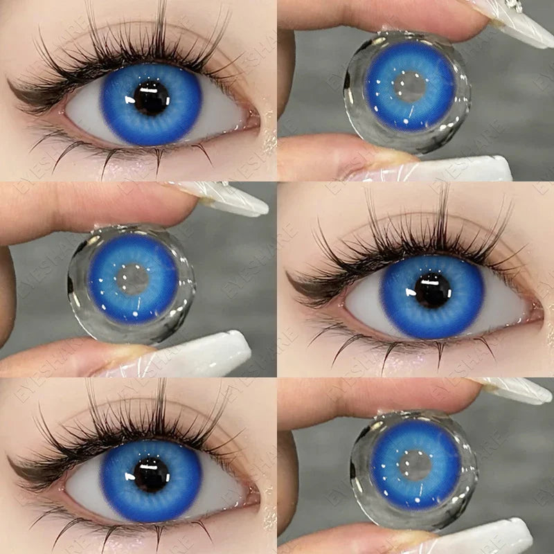 1Pair Colored Contact Lenses for Eyes Fast Delivery Brown Lenses Gray Pupils Lens Green Eye Lenses Blue Eye Lens Yearly