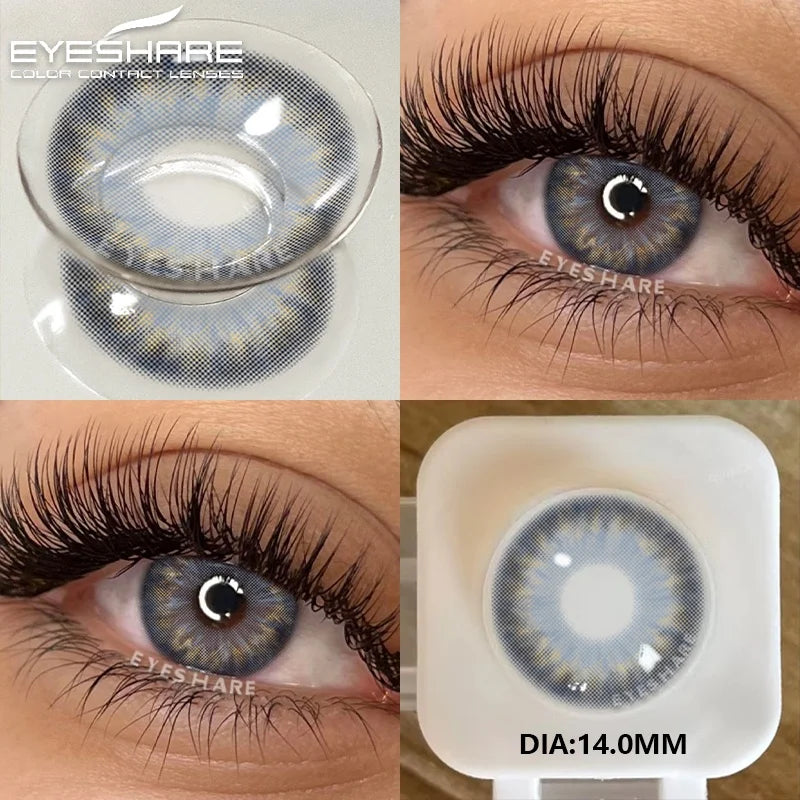 2Pcs Color Contact Lenses for Eyes Natural Gray Eye Lenses Brown Contact Lens Fashion Blue Lenses Green Contacs Yearly