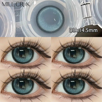 1 Pair New Eyes Contacts Lenses with Myopia Diopter Eyes Colored Lens Makeup Beauty Pupil Annual Use Fast Shipping