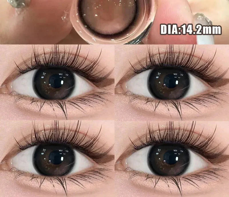 2Pcs Natural Eyes Contacts Lenses Myopia Prescription Circle Colored Lenses Beauty Pupil Makeup Lens Yearly