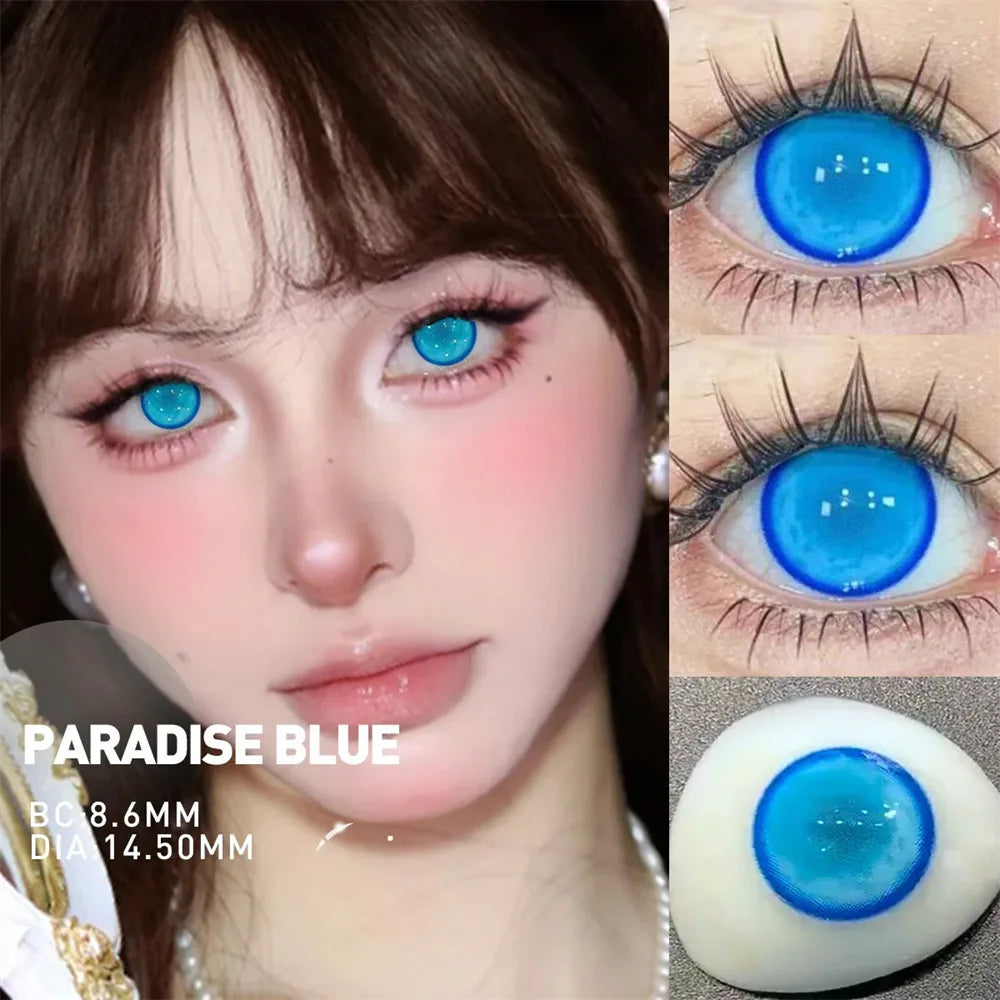 Eyes Color Contacts Colored Contact Lenses Lens Cos Prescription Myopia Cosplay Anime Party 2Pcs Daily