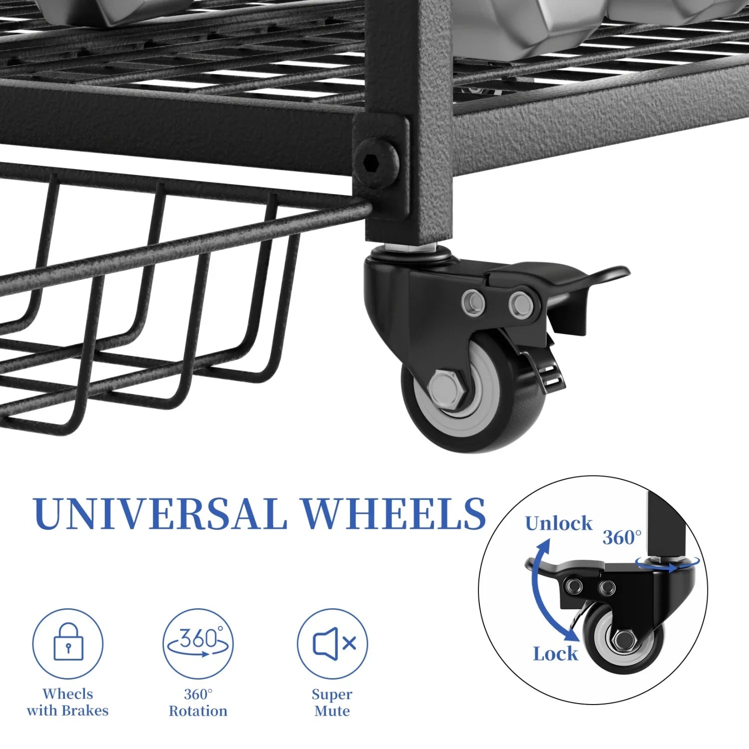 Yoga Mat Storage Rack Home Gym Storage Rack on Wheels Gym Organizer Equipment Storage for Home Exercise and Fitness Gear