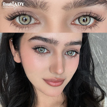 1 Pair Colored Contact Lenses Natural Pupils Eyes Soft lenses Gray Soft Contacts 14.20mm