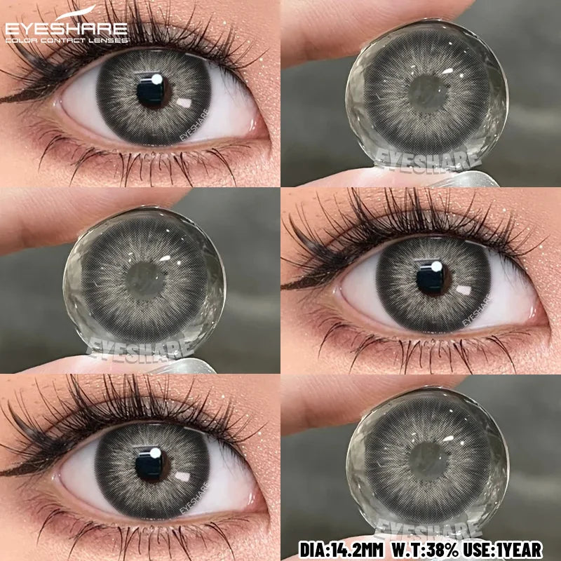 1 Pair Brown Color Contact Lenses for Eyes Big Eyes Natural Lenses Beautiful Pupils Cosmetics Gray Lens Color Women