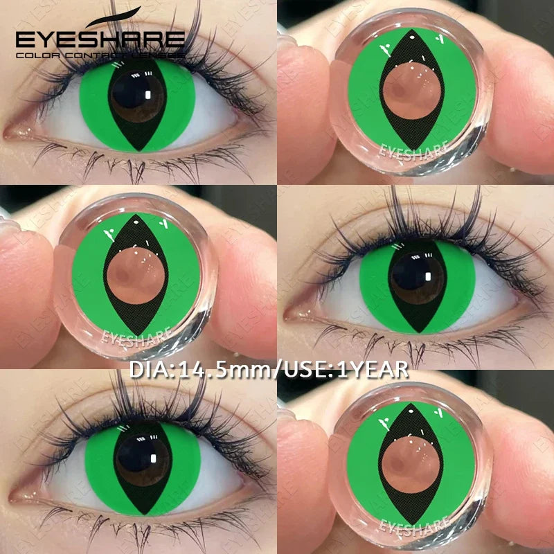 EYESHARE 1Pair Cosplay White Lenses Halloween Color Contact Lenses Red Eye Makeup Lenses Crazy Contact Lenses Black Eyes Lens