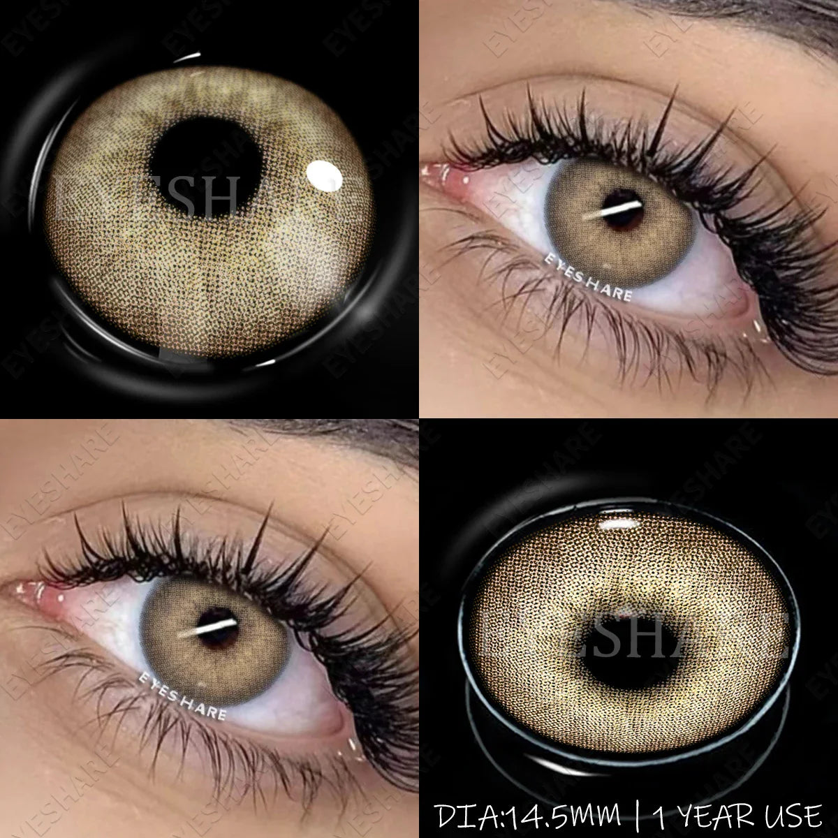 Yearly Use black Color Contact Lenses Cosmetic Natural Contact Lenses Soft Eye Lenses Beauty Pupils 1 Pair 14.2mm
