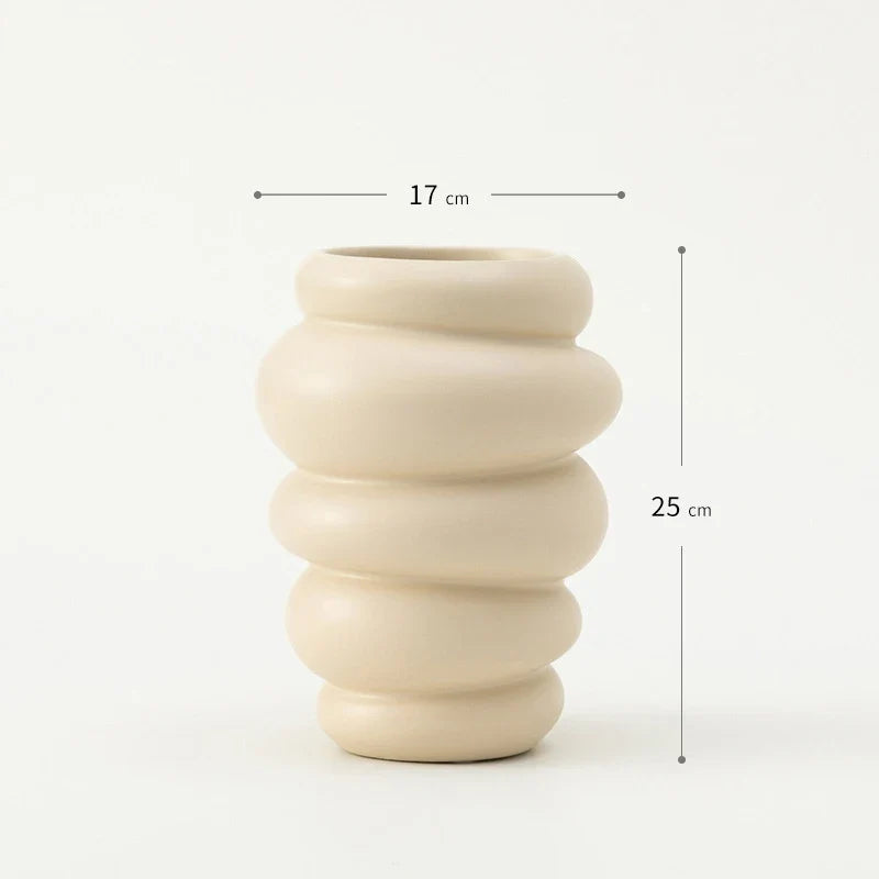 Ceramic Vase Matte Irregular Tabletop Flower Arrangement Device Hydroponic Vases Home Decoration