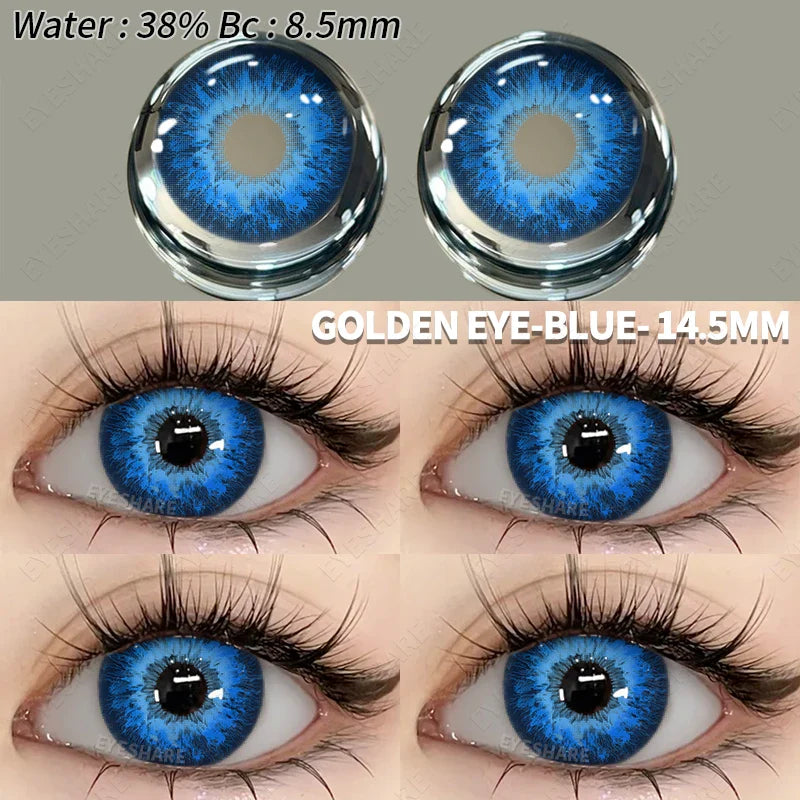 Cosplay Color Contact Lenses Halloween Contact Lenses for Eyes 2pcs Blue Color Contacts Anime Accessories Yellow Lenses