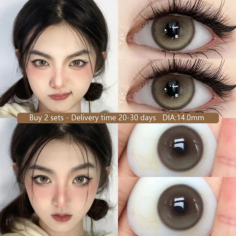 2pcs/Pair Cosmetic Contact Lens Natural Contact Lenses For Eyes Prescription with Diopter Large Diameter Eye Lens