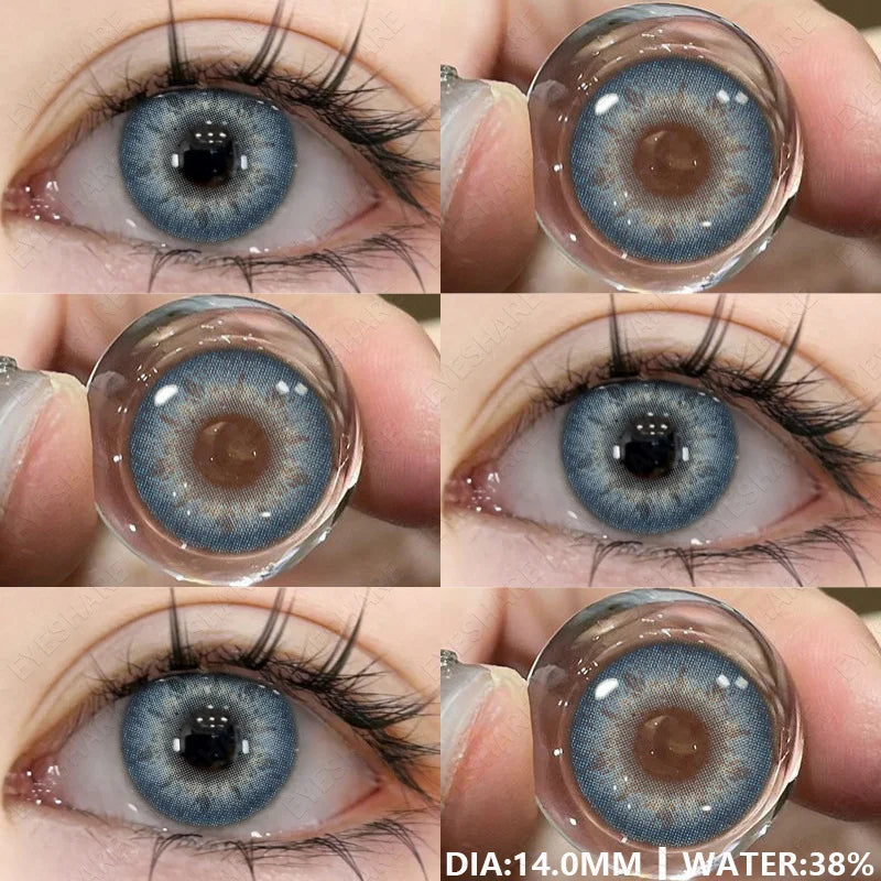 Colored Contacts Lenses for Eyes Fashion Blue Contact Lenses Brown Lenses Cosmetic Green Eye Contacts Yearly 2pcs/pair