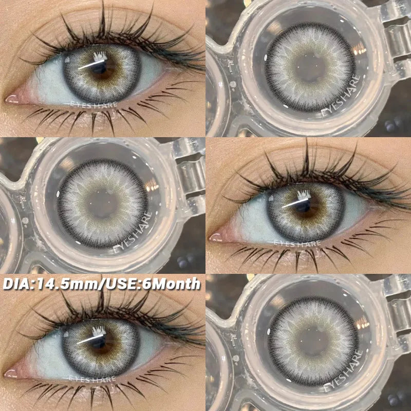 1pair Natural Colored Contacts Lens Blue Lenses Green Contacts Soft Beauty Makeup Pupils Brown Contact Lenses for Eyes