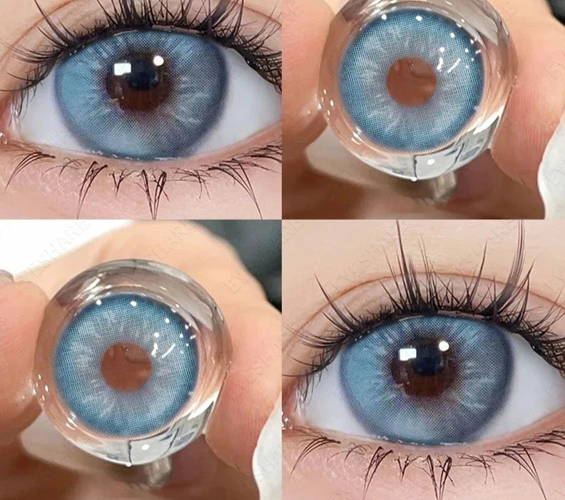 2pcs Colored Contact Lenses for Eyes Natural Look Brown Eye Lenses Gray Pupils Blue Lenses Green Contacts Beauty Makeup