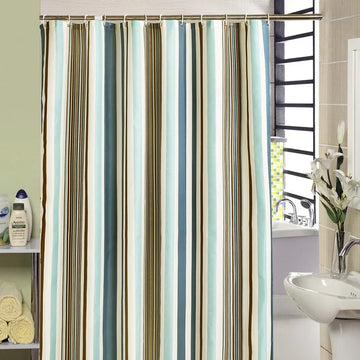 Thickened Polyester Stripe Bath Curtain Waterproof Mold Proof Room Partition Non-Light Permeable Simple Hanging Wall Paper